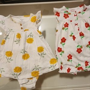 🌼🌹2 Carters One Piece Outfits, Size 6M